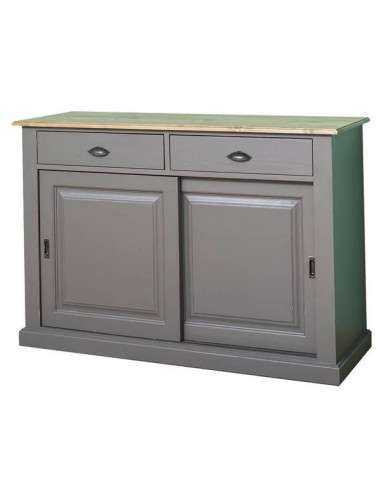 Credenza bassa country colorata o legno natura ante scorrevoli e cassetti MS171B