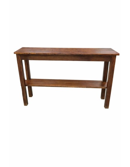 Consolle vintage in legno finitura noce 112 cm con ripiano cx9007