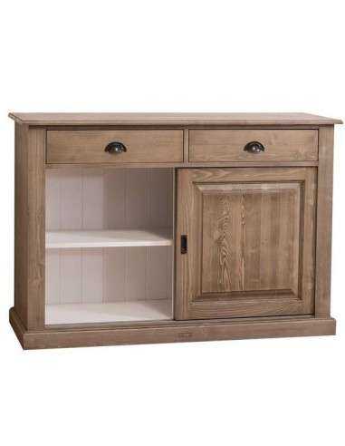 Credenza bassa country colorata o legno natura ante scorrevoli e cassetti MS171B
