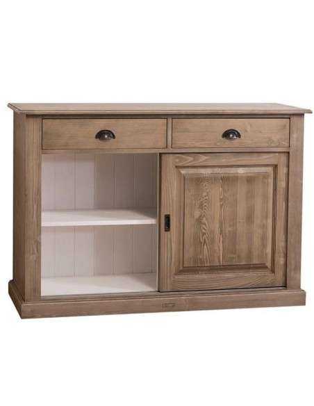 Credenza bassa country colorata o legno natura ante scorrevoli e cassetti MS171B