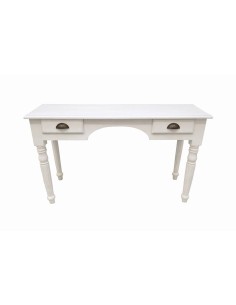 Scrivania in legno massello bianco decapato 105 cm con cassetti cx9009