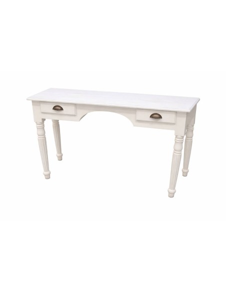Scrivania in legno massello bianco decapato 105 cm con cassetti cx9009