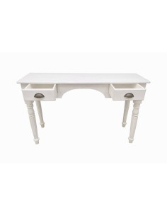 Scrivania in legno massello bianco decapato 105 cm con cassetti cx9009 2