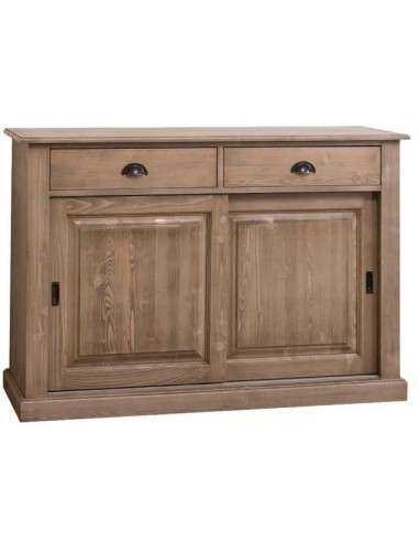 Credenza bassa country colorata o legno natura ante scorrevoli e cassetti MS171B