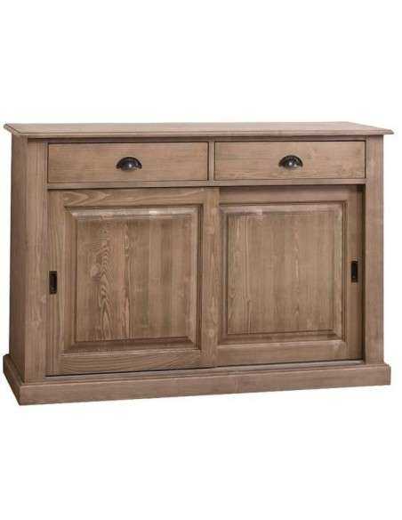 Credenza bassa country colorata o legno natura ante scorrevoli e cassetti MS171B