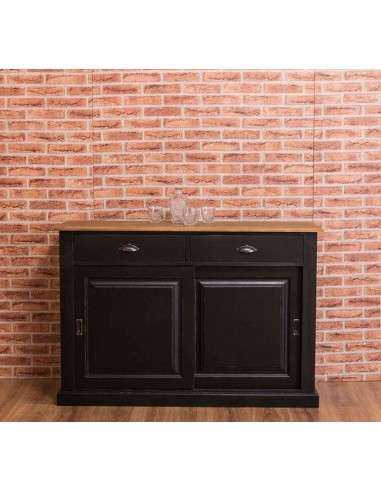Credenza bassa country colorata o legno natura ante scorrevoli e cassetti MS171B