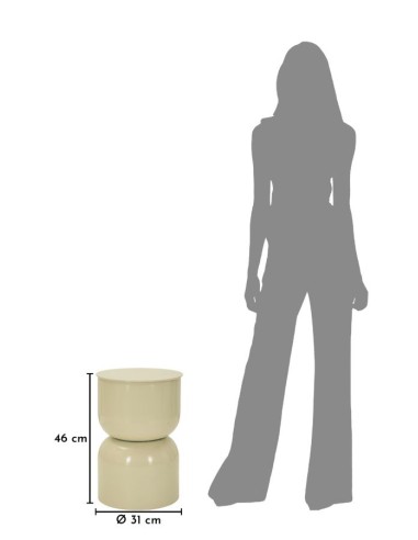 Tavolinetto In Metallo Oyi Crema Cm ø 31x46 - 142947000C