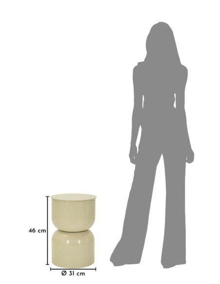 Tavolinetto In Metallo Oyi Crema Cm ø 31x46 - 142947000C