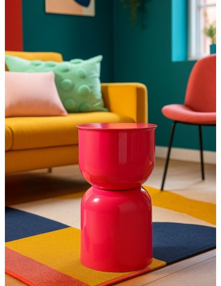 Tavolino glamour in metallo fuxia Oyi – design moderno per salotto e camera