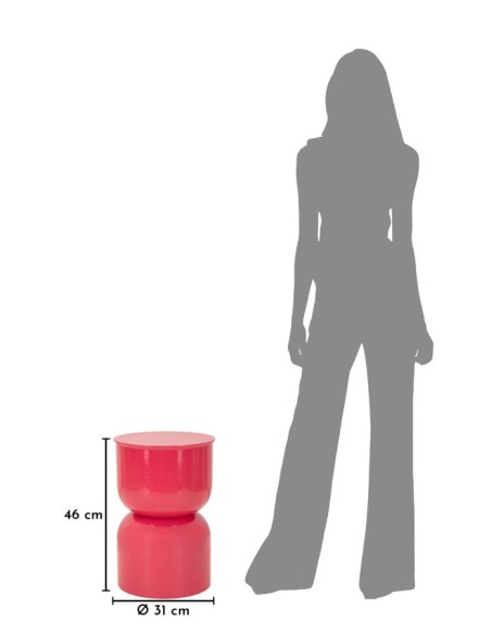 Tavolino glamour in metallo fuxia Oyi – design moderno per salotto e camera