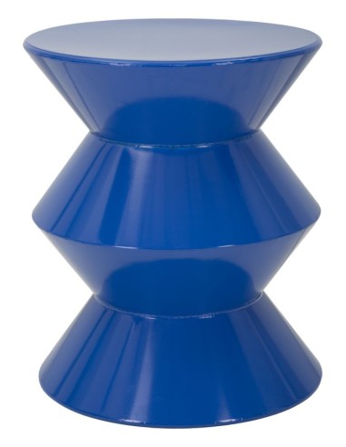 Tavolinetto In Metallo Zag Blu Cm ø 37,5x45 - 142948000B