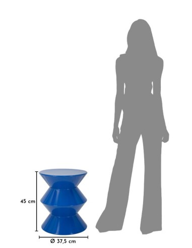Tavolinetto In Metallo Zag Blu Cm ø 37,5x45 - 142948000B