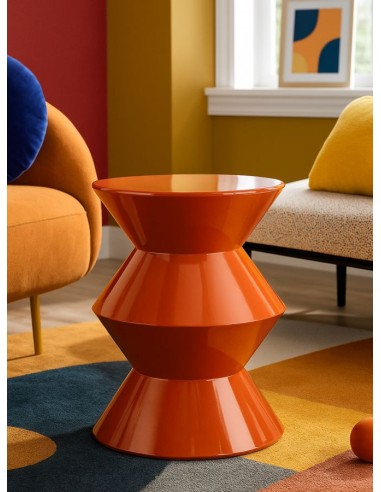 Tavolinetto In Metallo Zag Orange Cm ø 37,5x45 - 142948000R
