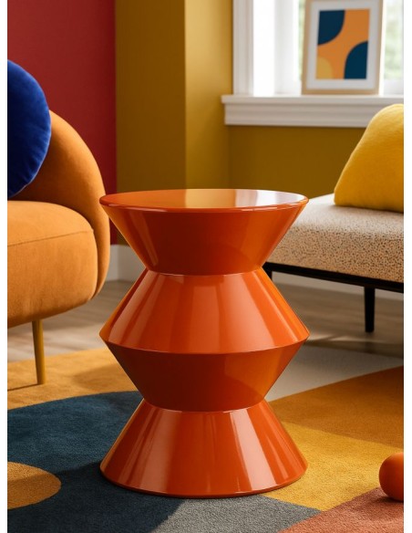 Tavolinetto In Metallo Zag Orange Cm ø 37,5x45 - 142948000R