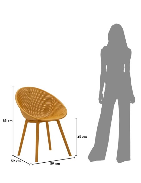 Sedia Ibiza Senape Set 2 Pz Cm 59x59x83 (altezza Seduta Cm 45) - 142950000S