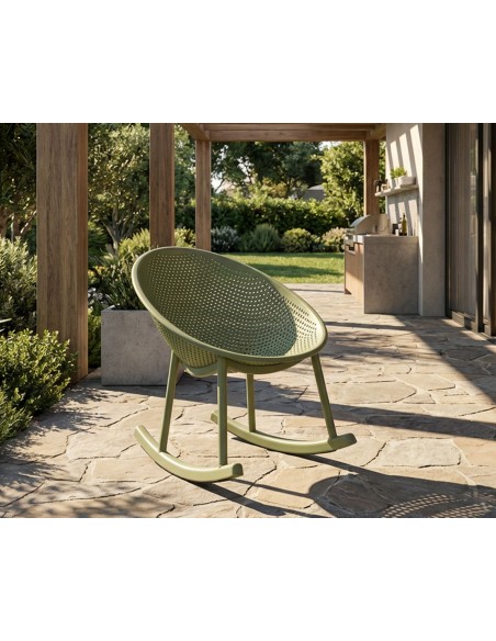 Sedia A Dondolo Ibiza Verde Cm 66x88x80 (altezza Seduta Cm 38) - 142951000V
