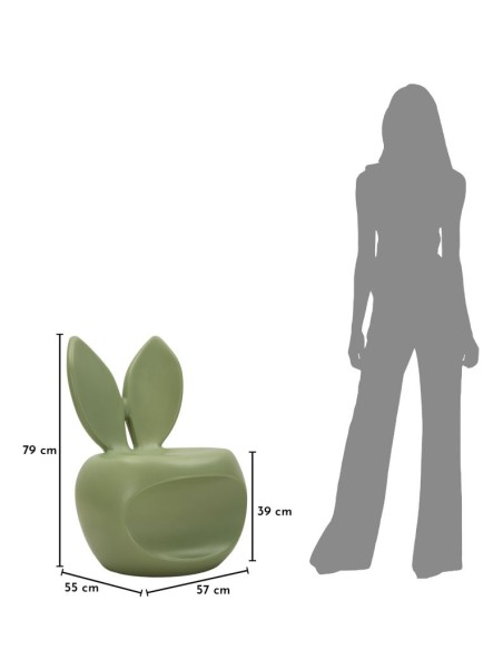 Sedia da Esterno Bunny in poliestere colore Verde