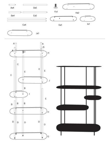 Libreria Saturno Ottanio Cm 118x31x139 - 14297700TT