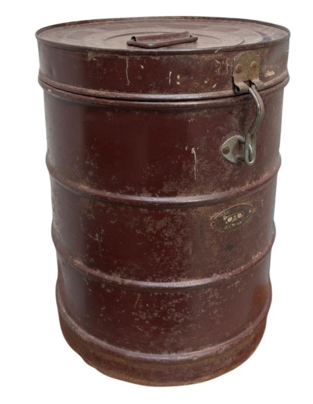 Bidone vintage in ferro marrone ruggine contenitore India ts144A