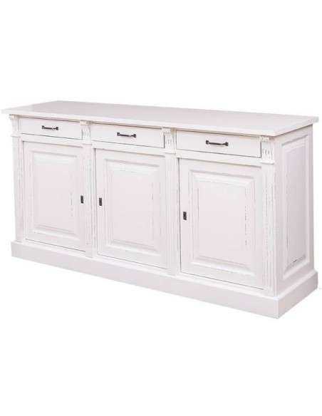 Credenza shabby chic bassa 3 ante e cassetti MS023B