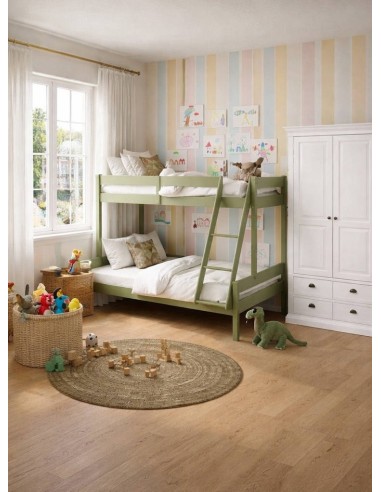 Armadio 2 ante legno pino bianco 120x197 cm con 3 cassetti stile country OMS127