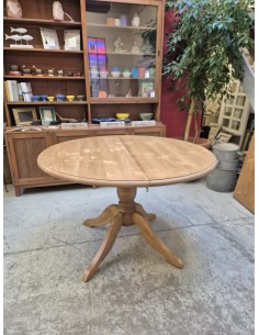 Tavolo rotondo allungabile in legno di pino 120/160 cm OMS228