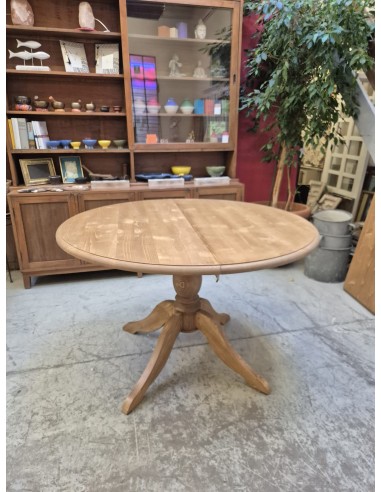 Tavolo rotondo allungabile in legno di pino 120/160 cm OMS228