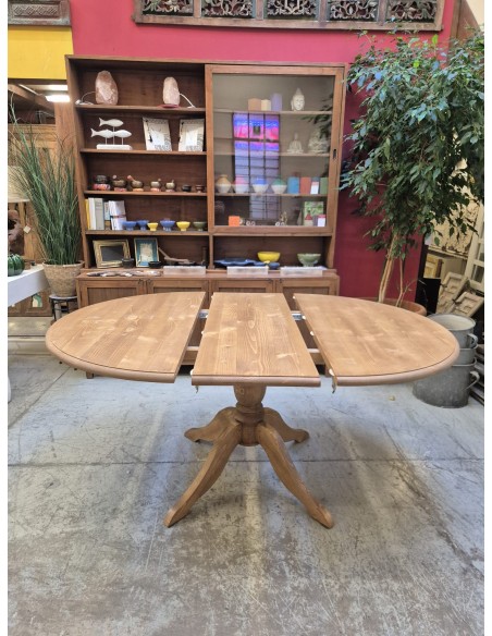 Tavolo rotondo allungabile in legno di pino 120/160 cm OMS228