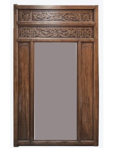 Cornice specchio etnica in teak intagliato 120X200cm