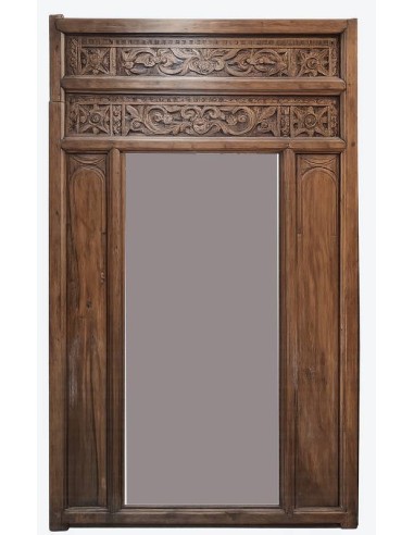Cornice specchio etnica in teak intagliato 120X200cm