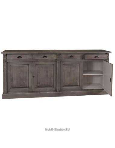 Credenza shabby chic bassa 4 ante e cassetti MS016B