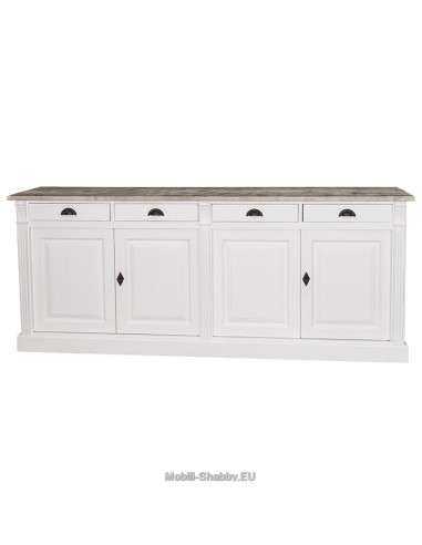 Credenza shabby chic bassa 4 ante e cassetti MS016B