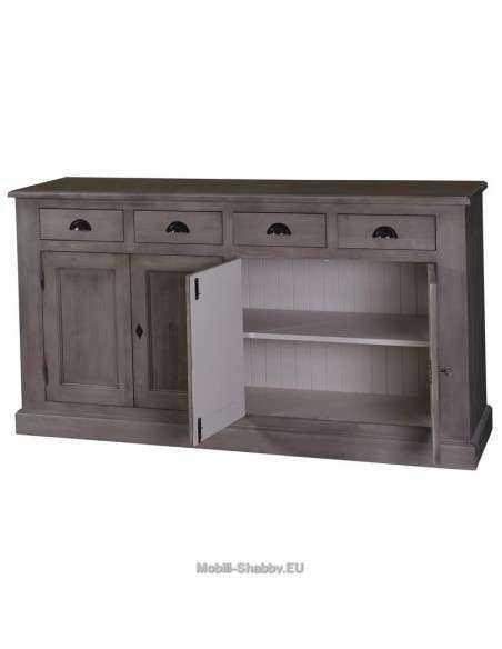 Credenza shabby chic bassa 4 ante e cassetti MS016B
