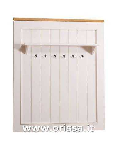Pannello da parete appendiabiti country con appendi cappotti e ripiano MS643