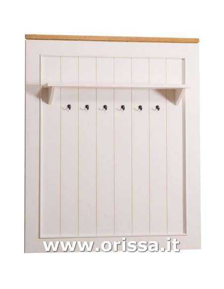 Pannello da parete appendiabiti country con appendi cappotti e ripiano MS643