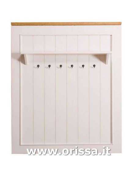 Pannello da parete appendiabiti country con appendi cappotti e ripiano MS643