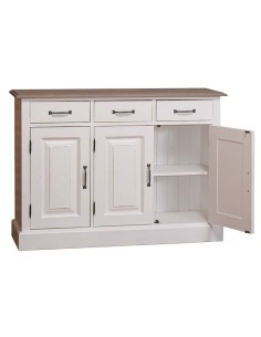 Credenza in legni massello 3 ante 3 cassetti country colorata prof 35cm MS433 2