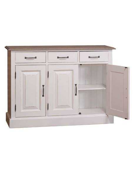 Credenza in legni massello 3 ante 3 cassetti country colorata prof 35cm MS433