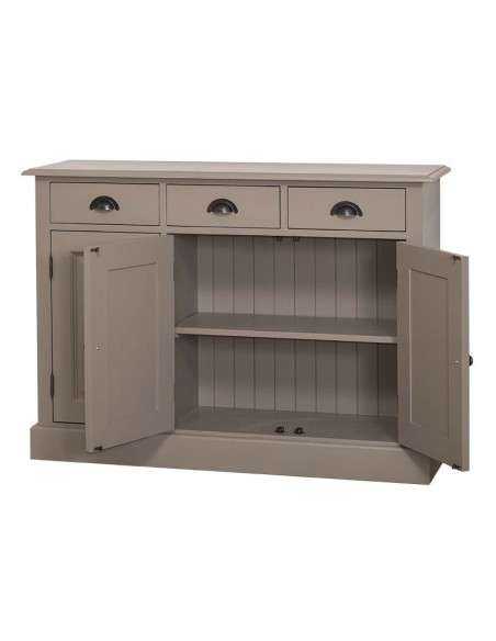 Credenza in legni massello 3 ante 3 cassetti country colorata prof 35cm MS433