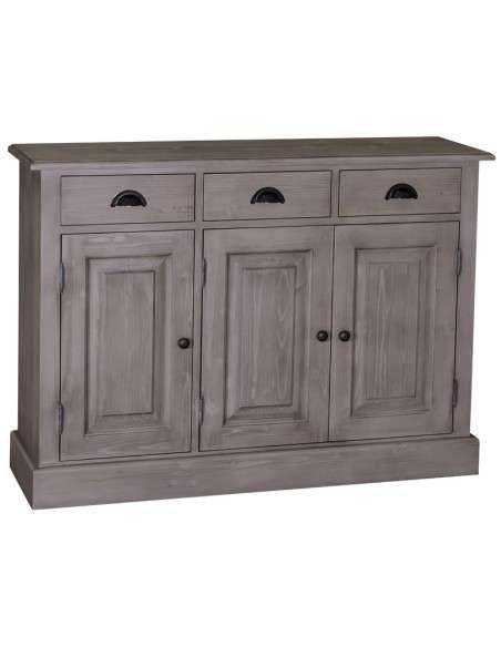 Credenza in legni massello 3 ante 3 cassetti country colorata prof 35cm MS433