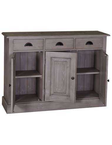Credenza in legni massello 3 ante 3 cassetti country colorata prof 35cm MS433