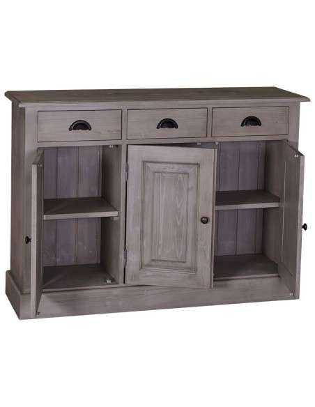 Credenza in legni massello 3 ante 3 cassetti country colorata prof 35cm MS433