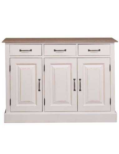 Credenza in legni massello 3 ante 3 cassetti country colorata prof 35cm MS433