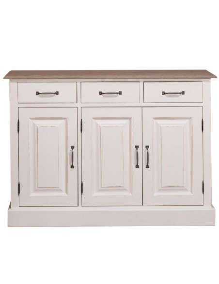 Credenza in legni massello 3 ante 3 cassetti country colorata prof 35cm MS433