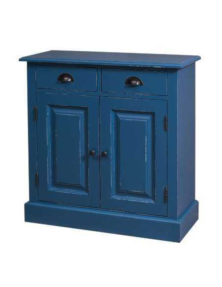 Credenza in legni massello 2 ante 2 cassetti country colorata prof 35cm MS432