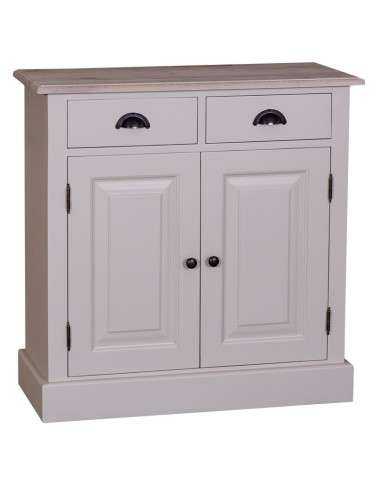 Credenza in legni massello 2 ante 2 cassetti country colorata prof 35cm MS432