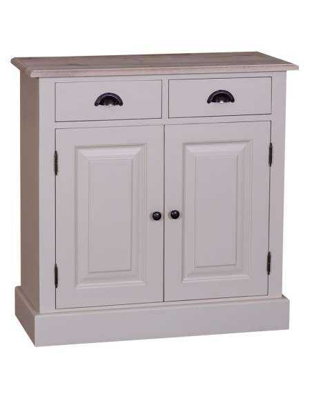 Credenza in legni massello 2 ante 2 cassetti country colorata prof 35cm MS432