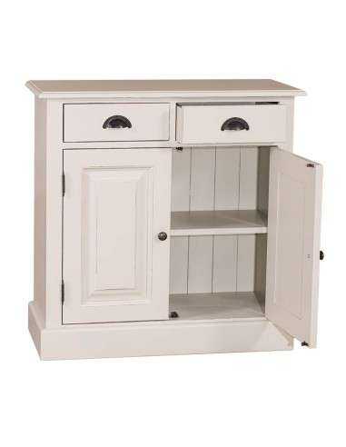 Credenza in legni massello 2 ante 2 cassetti country colorata prof 35cm MS432