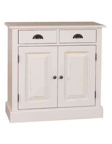 Credenza in legni massello 2 ante 2 cassetti country colorata prof 35cm MS432
