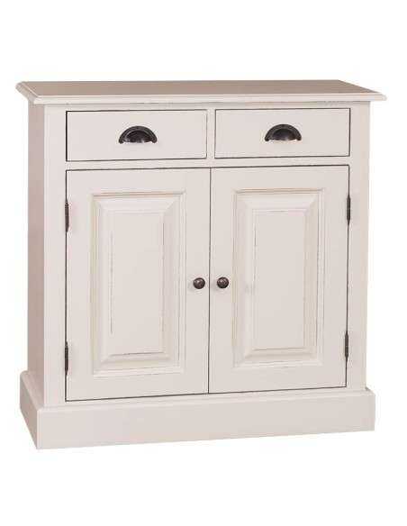 Credenza in legni massello 2 ante 2 cassetti country colorata prof 35cm MS432